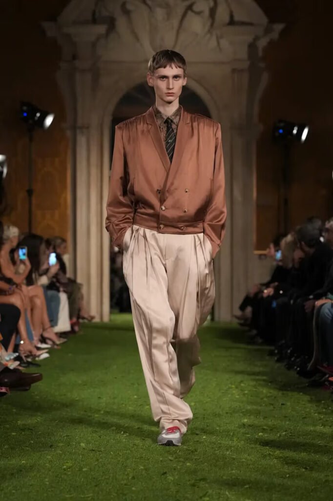 A model walks the Valentino FW26 Runway