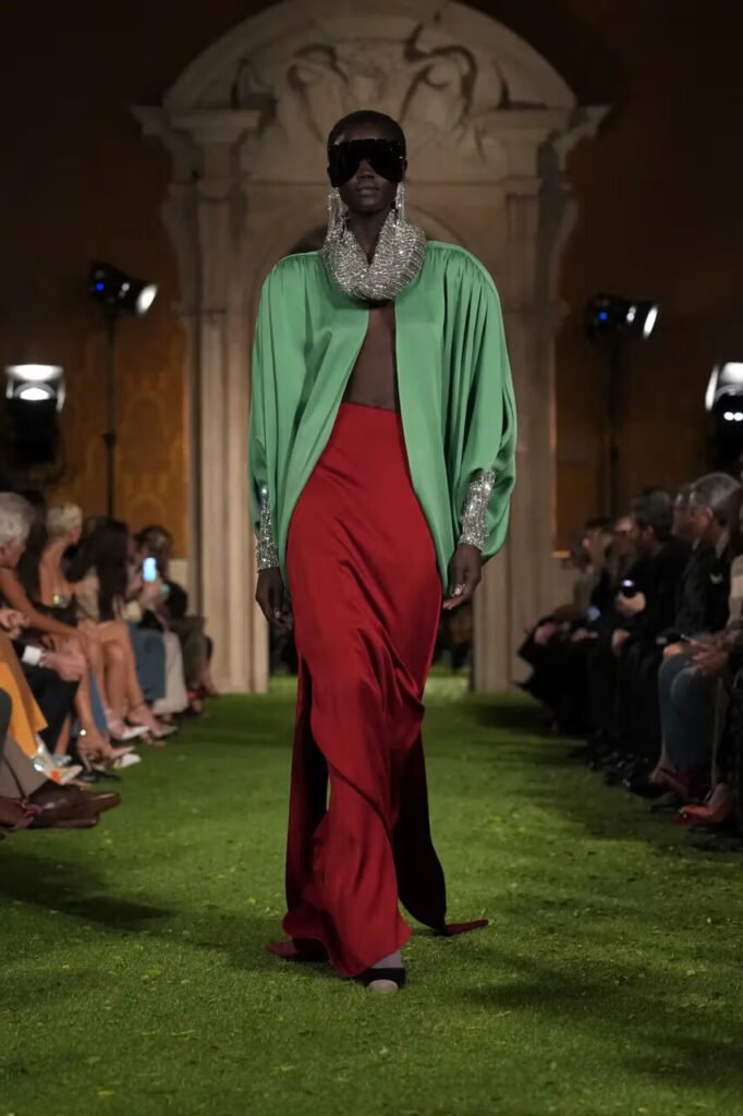 A model walks the Valentino FW26 Runway