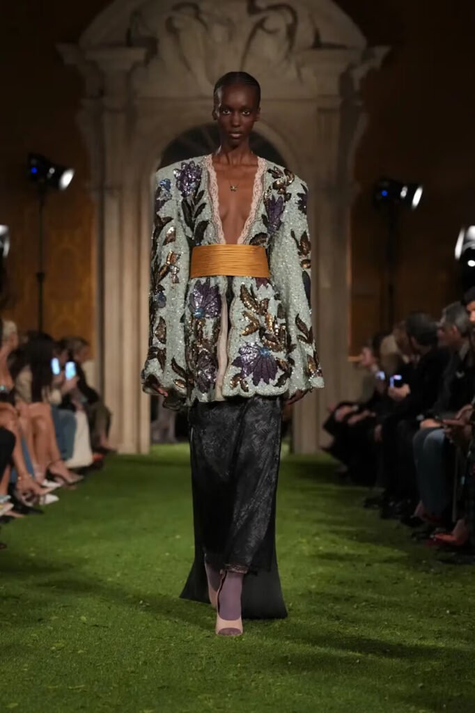 A model walks the Valentino FW26 Runway