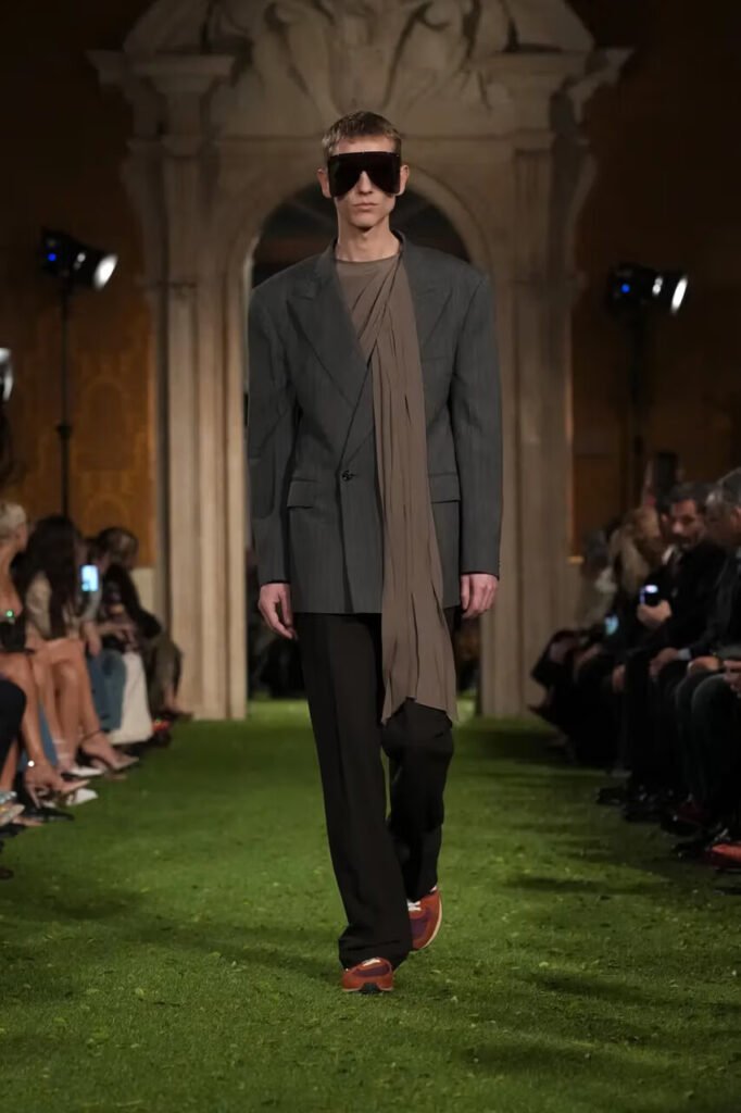 A model walks the Valentino FW26 Runway