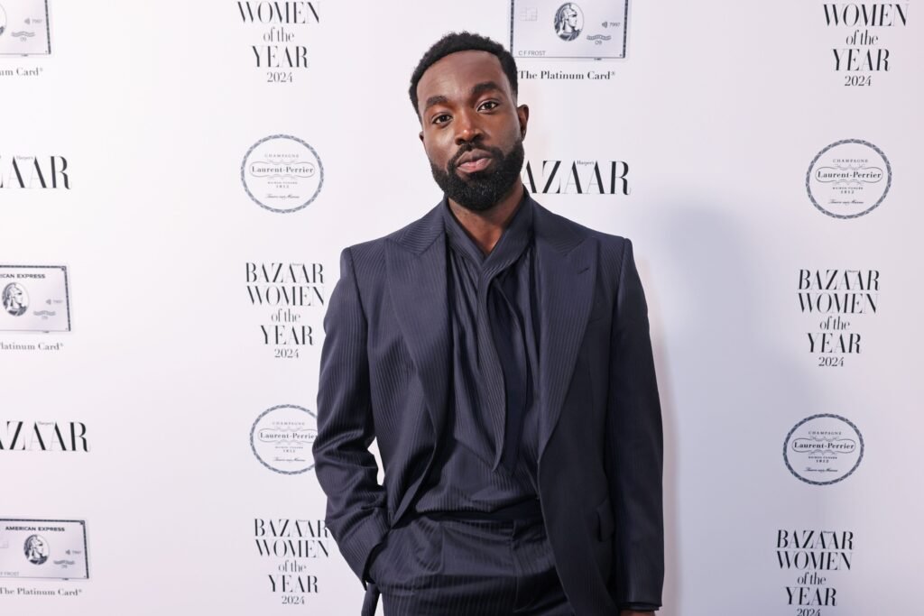 Paapa Essiedu, cast as Professor Severus Snape in HBO's Harry Potter series (2026), attending the Harper's Bazaar Women of the Year 2024 awards in London