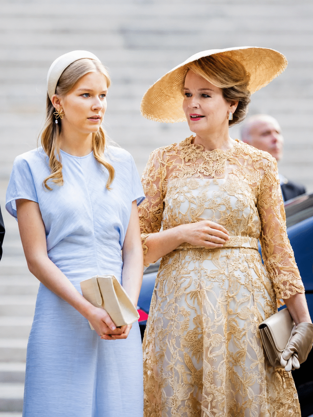 Princess-Eleonore-of-Belgium-with-Queen-Mathilde-at-a-National-Day-event-in-Brussel