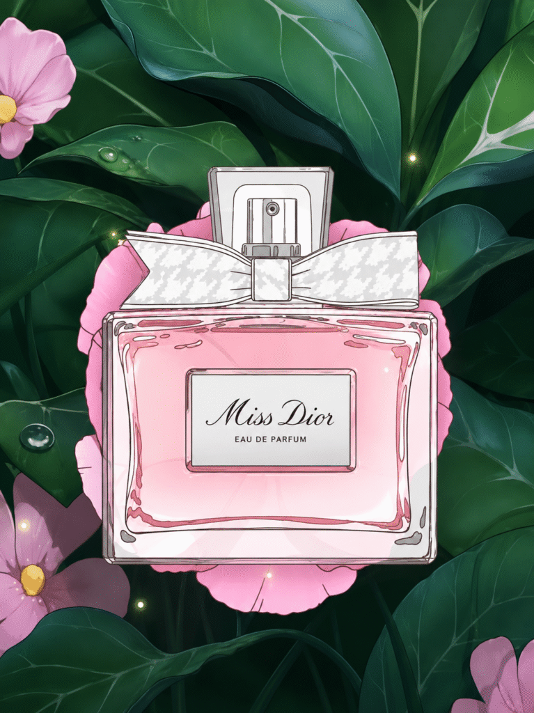 Illustrated Miss Dior Eau de Parfum bottle